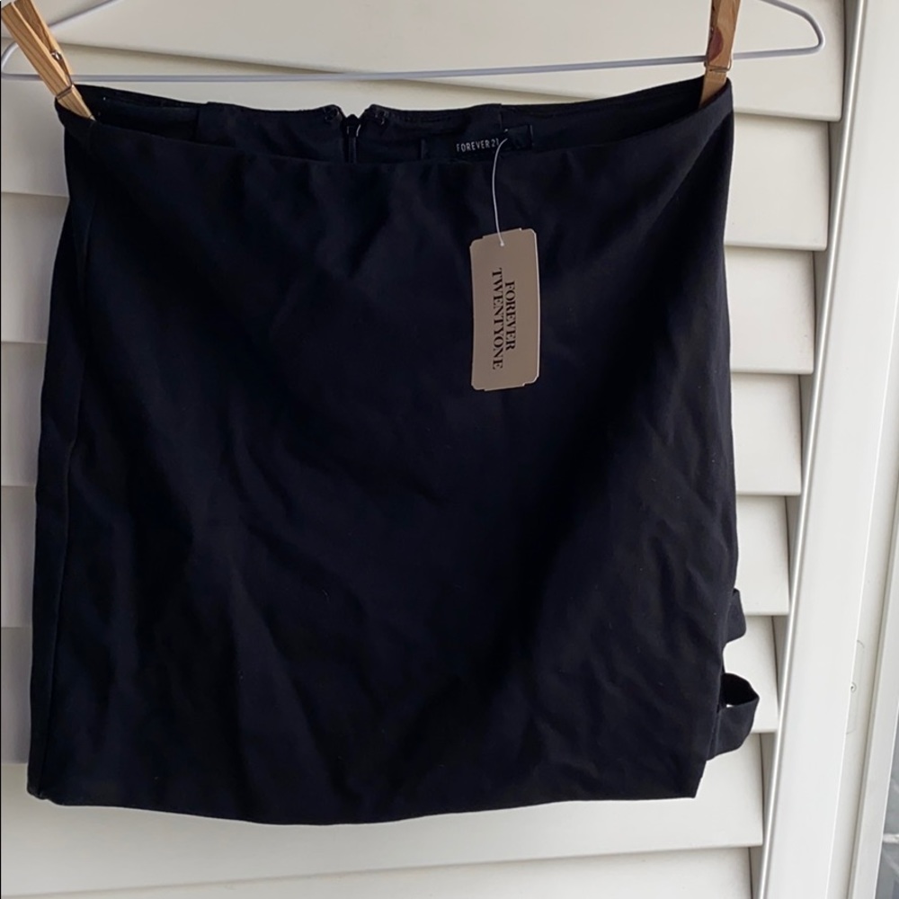 NWT Black mini skirt with side detailing